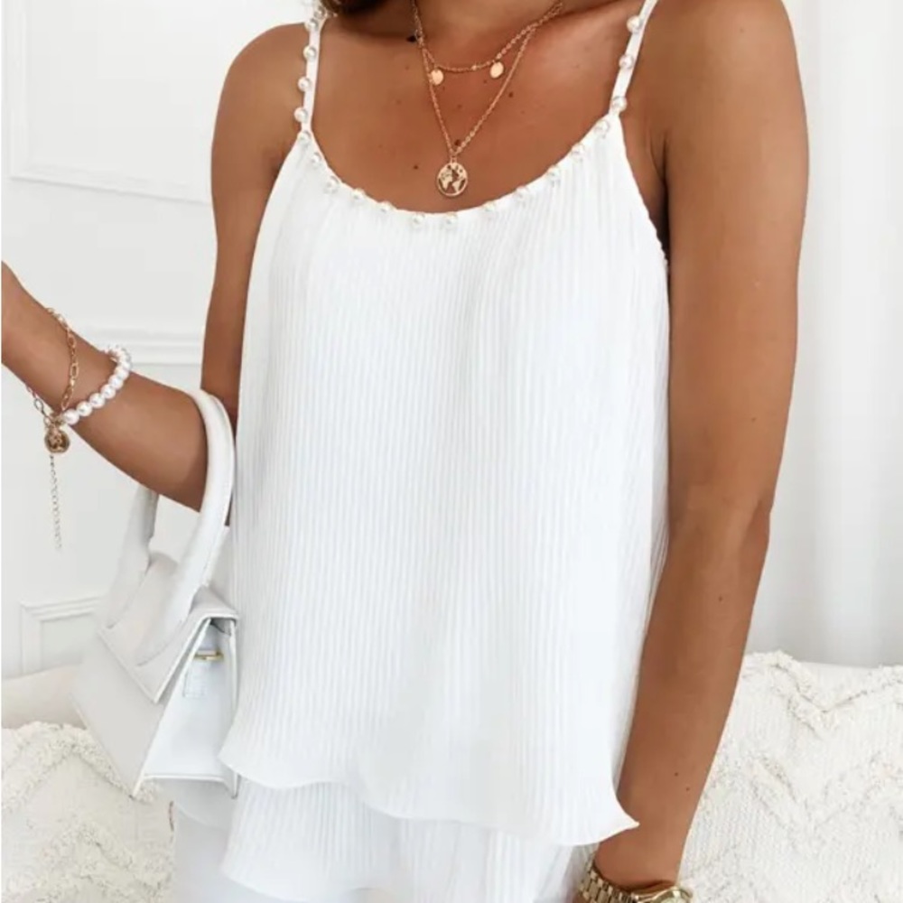 Pearls Decor Layered Cami Top size 14